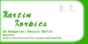 martin korpics business card